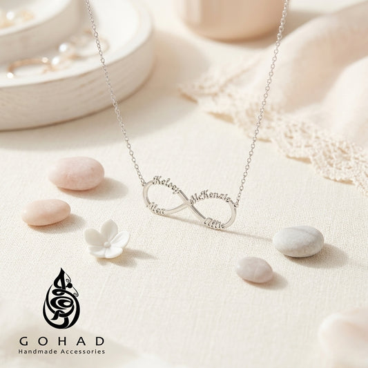 سلسلة إنفينتي بالاسم هدية رومانسية مجوهرات راقية جوهاد